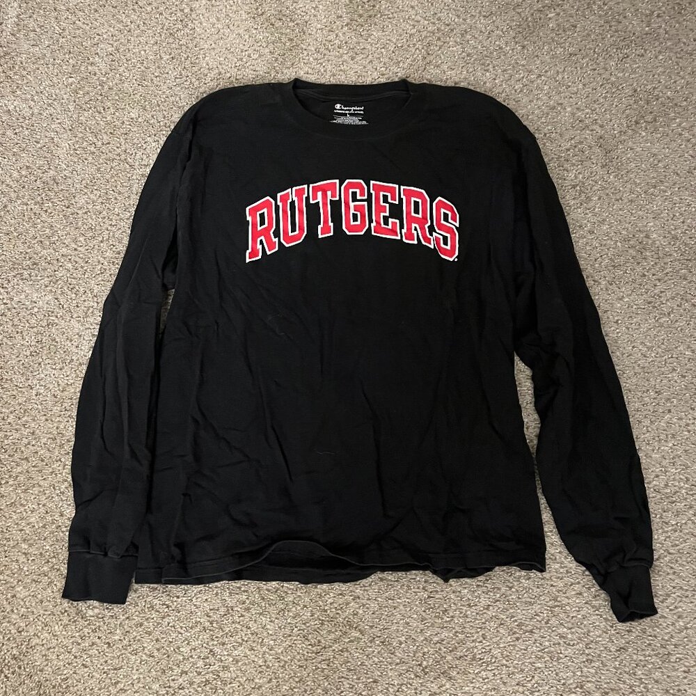 Rutgers University Champions Long Sleeve Shirt Meidum Black